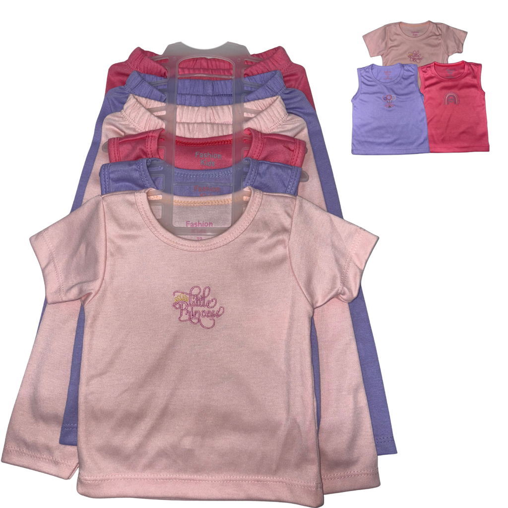 R1063 Trio Multiusos x6 Piezas Princesa Salmon-Fucsia-Lila Talla: 9