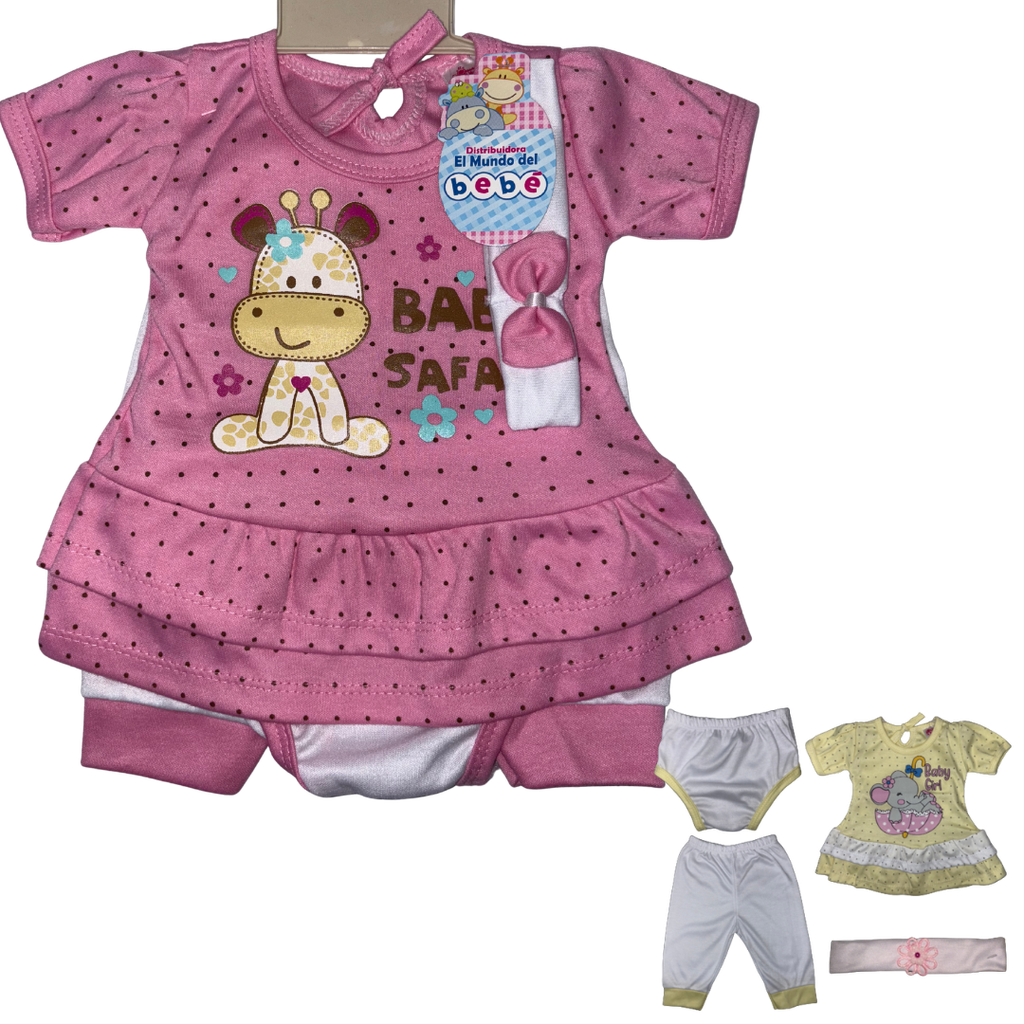 R-ecu Conjunto Malla Jirafa Rosado Talla: Unica Niña