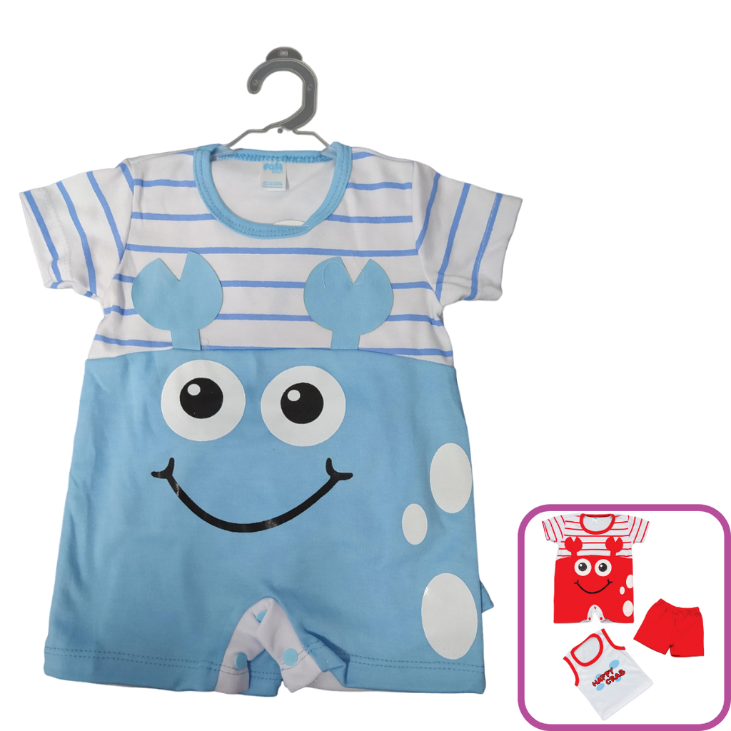 R0160 Conjunto Cangrejo x3 Piezas Azul Intenso