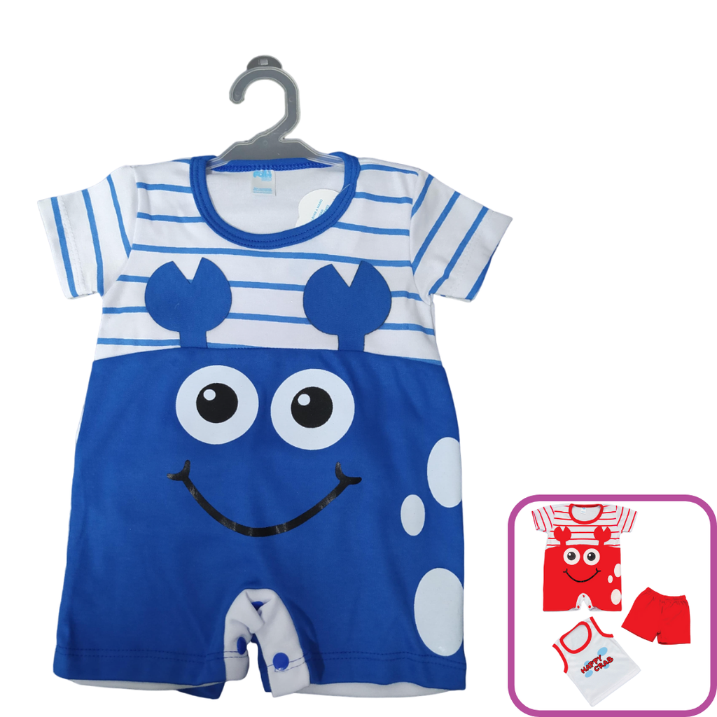 R0160 Conjunto Cangrejo x3 Piezas Azul