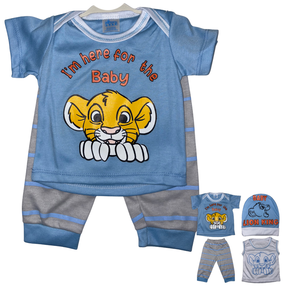 R-ecu Conjunto Malla Leon Baby Azul Claro