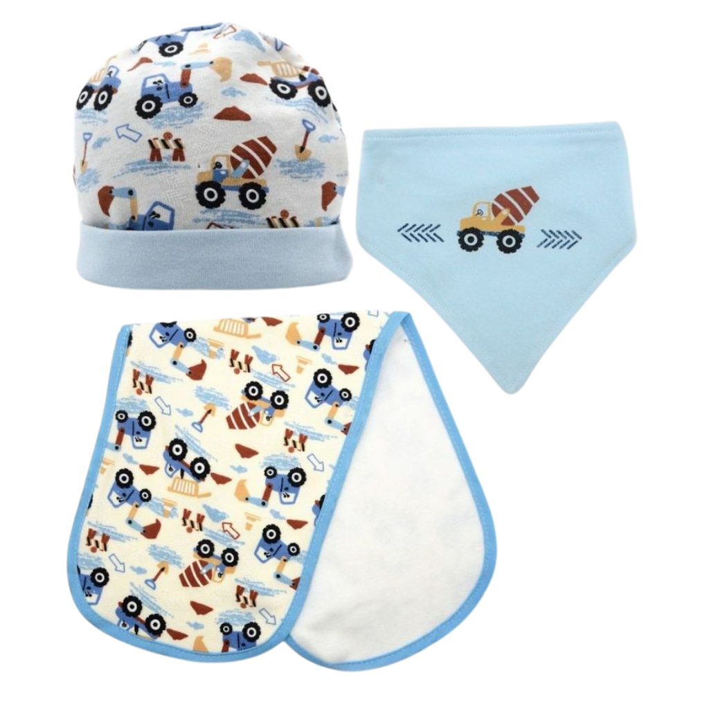 ACC Set 3 piezas Gorro + Pañuelo + Babero 76942 Azul