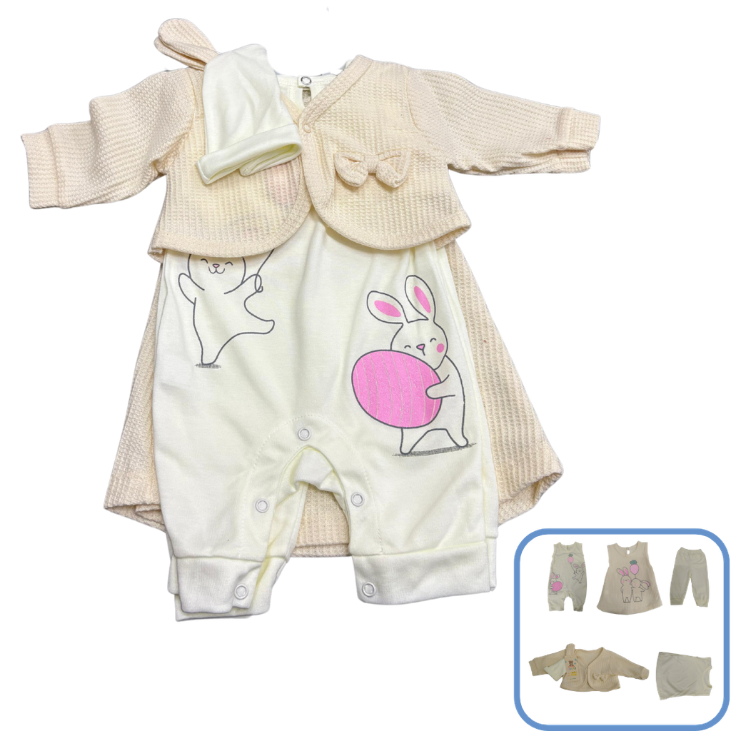 R12162 Primer Dia Conejas x6 Piezas Blanco Hueso Talla:Unica