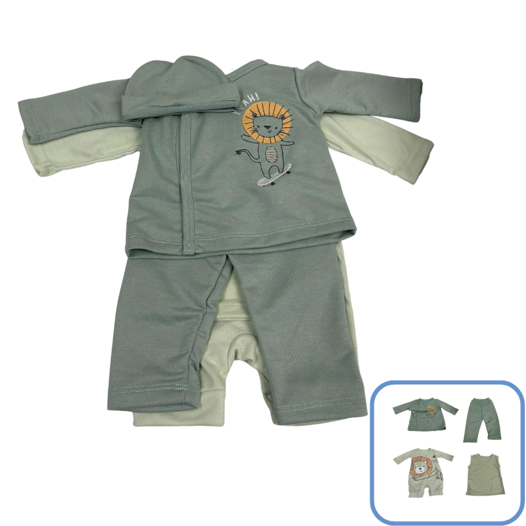 R12159 Primer Dia Leon x5 Piezas Verde Talla:Unica