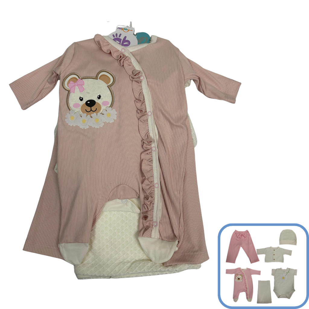 R7063 Primer Día Osita Primavera (Línea Premium) Palo de Rosa Talla:Única