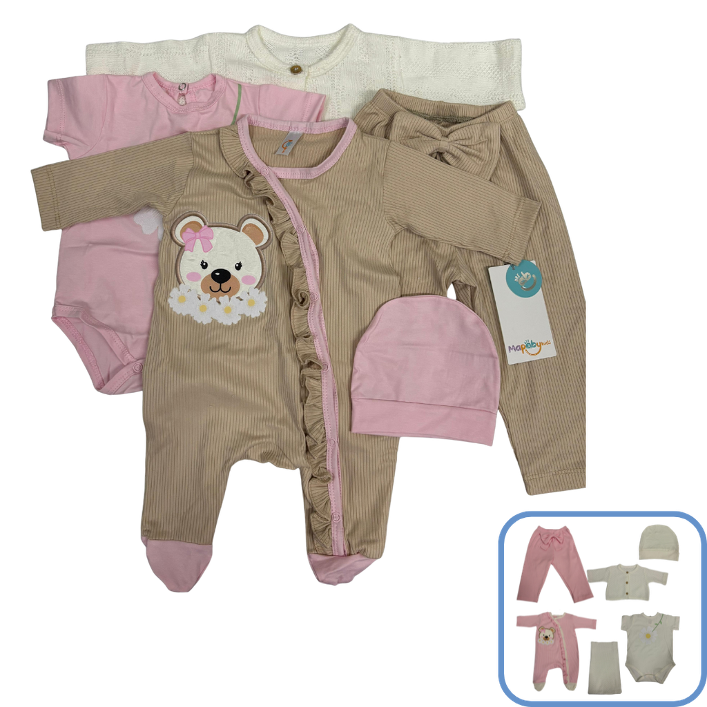 R7063 Primer Día Osita Primavera (Línea Premium) Beige Talla:Única