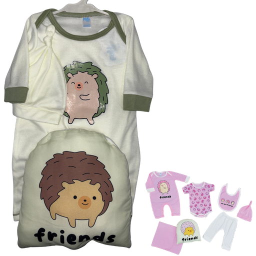 [4303] R0270 Conjunto x7 Piezas Almohada Erizo Beige