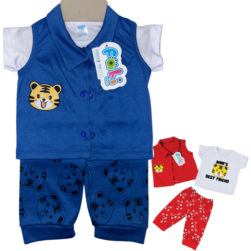 [4323] R0229 Conjunto x3 Piezas Tigre Azul Intenso