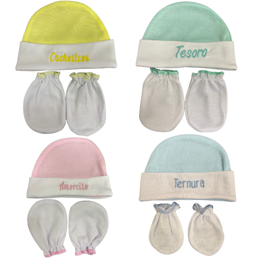 [4699] R313 Gorro + Mitones Colores Surtidos