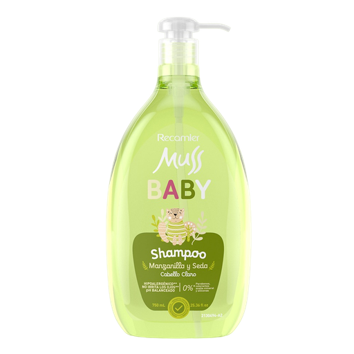 [1870] Shampoo Muss Baby Manzanilla y Seda Cabelllo Claro 750ml