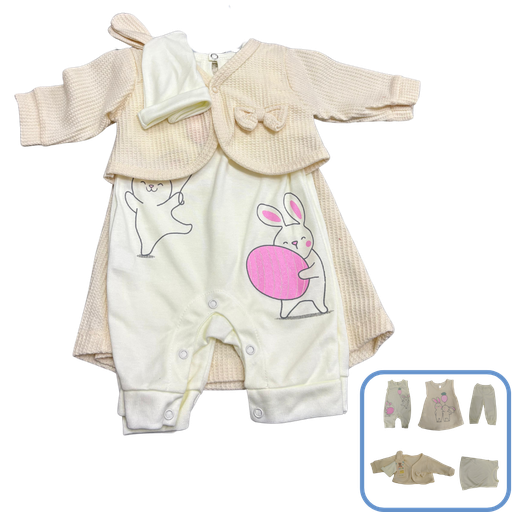 [3568] R12162 Primer Dia Conejas x6 Piezas Blanco Hueso Talla:Unica