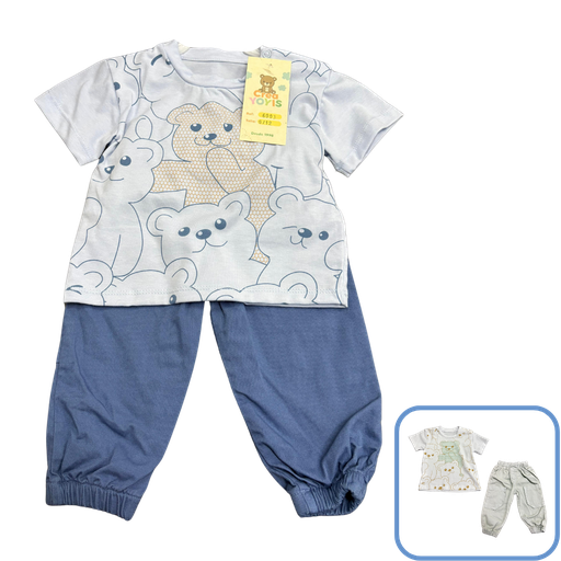 [3641] R6003 Conjunto Osuna x2 Piezas Verde Talla: 12-18