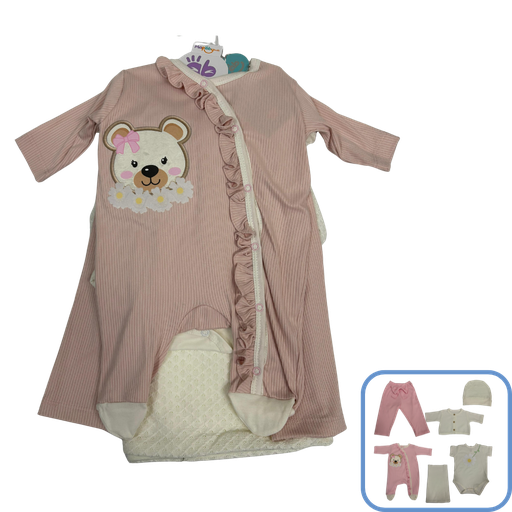 [3709] R7063 Primer Día Osita Primavera (Línea Premium) Palo de Rosa Talla:Única