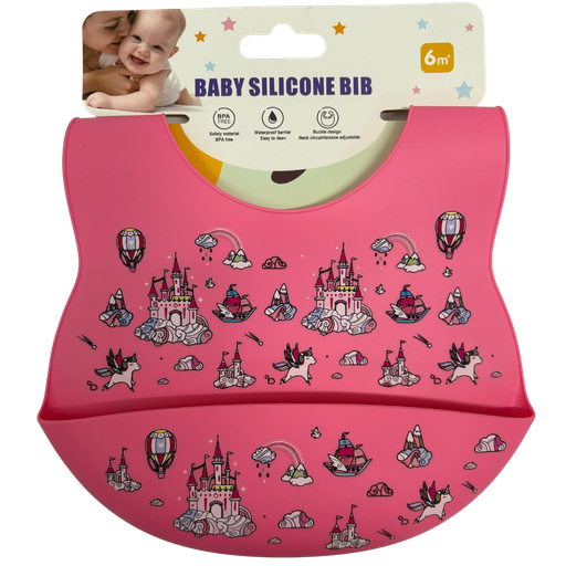 [3757] ACC Babero de silicona YSN160 Rosado