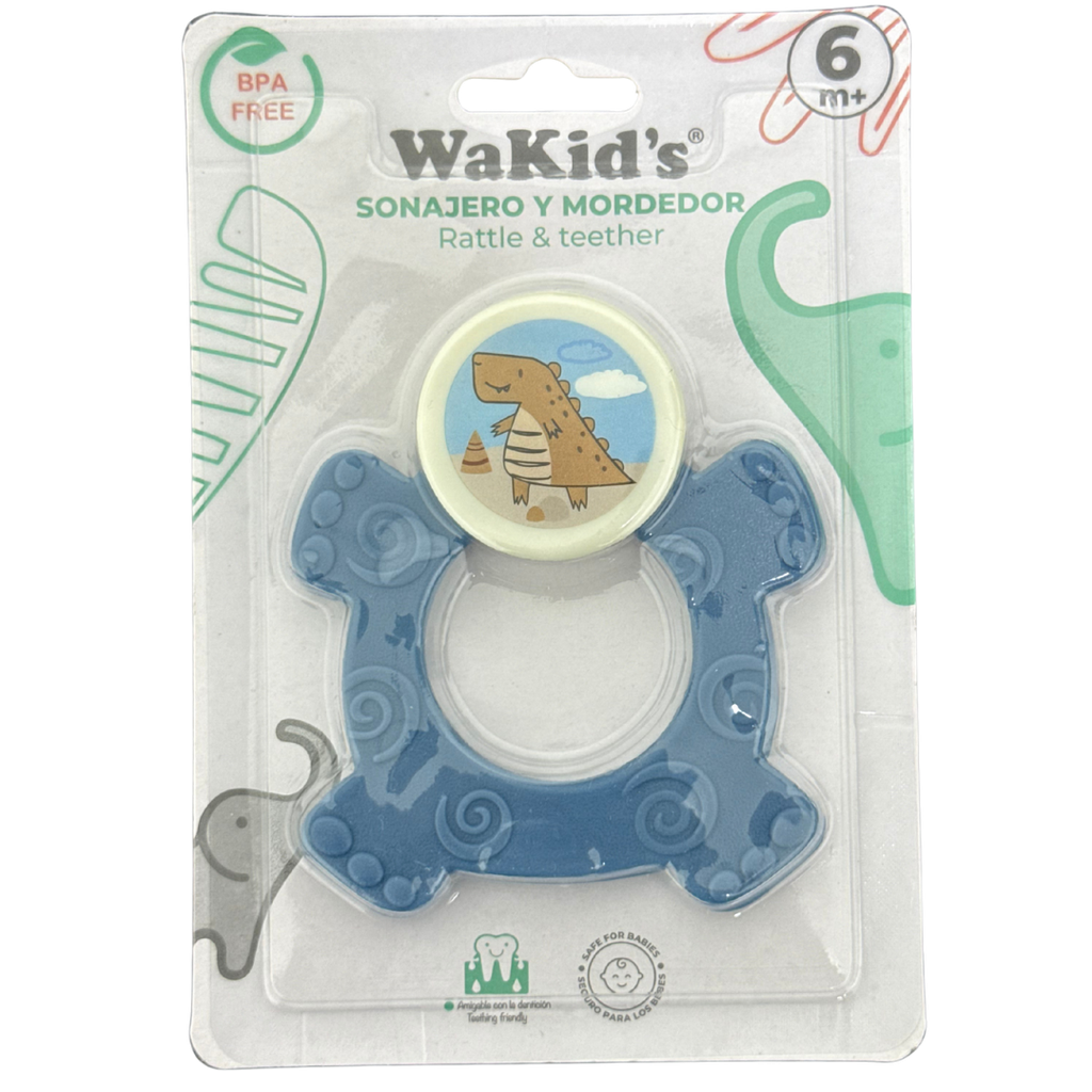 ACC Sonajero con Mordedor 6m+ A77766 Dinosaurio Azul