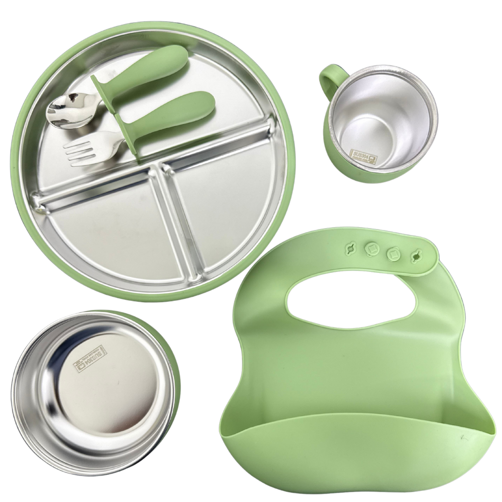 ACC Set de Alimentación de Acero Inoxidable/Silicon BXGTZ Verde