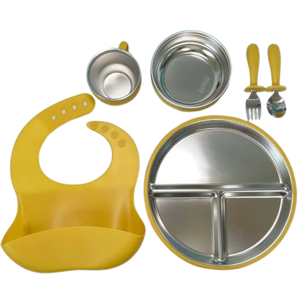 ACC Set de Alimentación de Acero Inoxidable/Silicon BXGTZ Mostaza