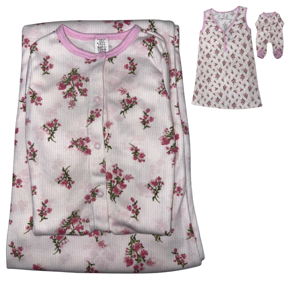 R4018 Pijama Mamá y Bebé Rosado Talla: S