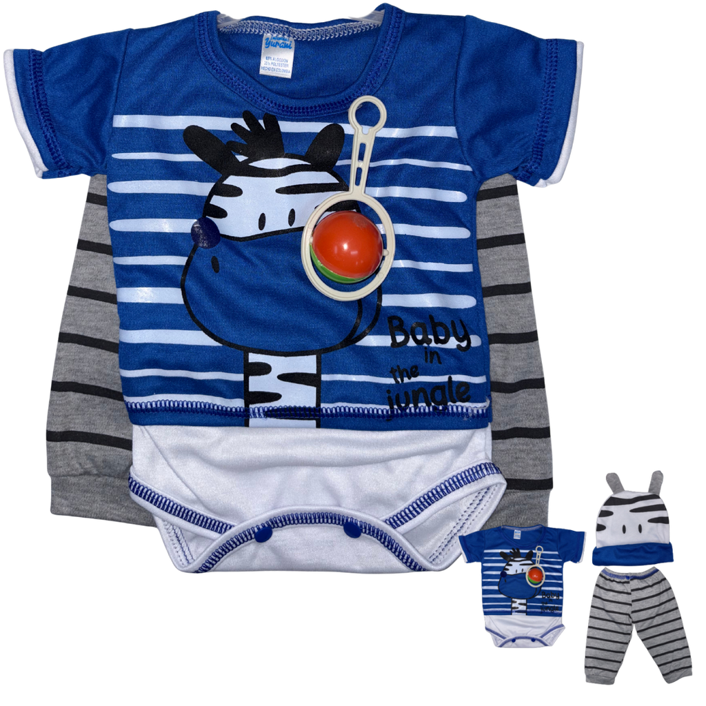 R-ecu Conjunto Malla Cebra Azul Oscuro/Gris Talla: Unica Niño