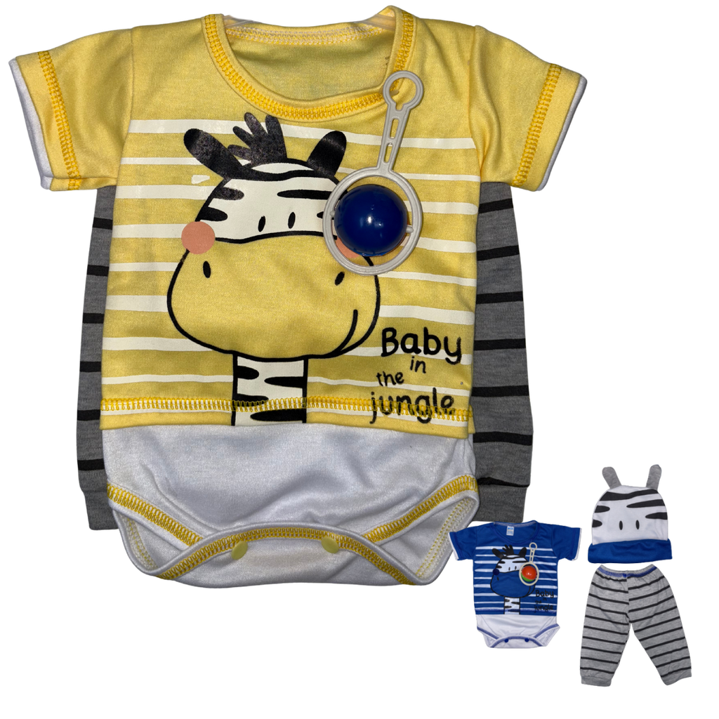 R-ecu Conjunto Malla Cebra Amarillo/Gris Talla: Unica Niño
