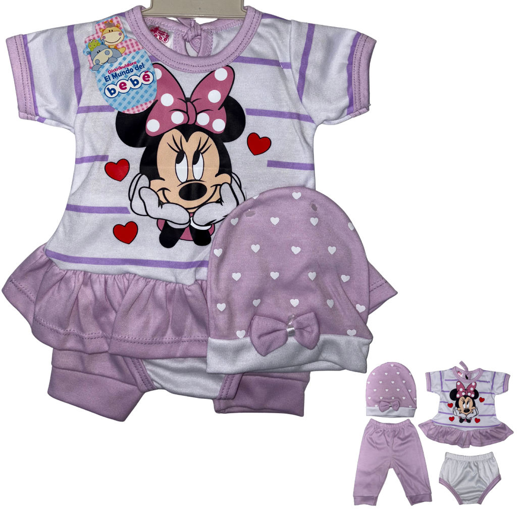 R-ecu Conjunto Malla Minnie Lila Talla: Unica Niña
