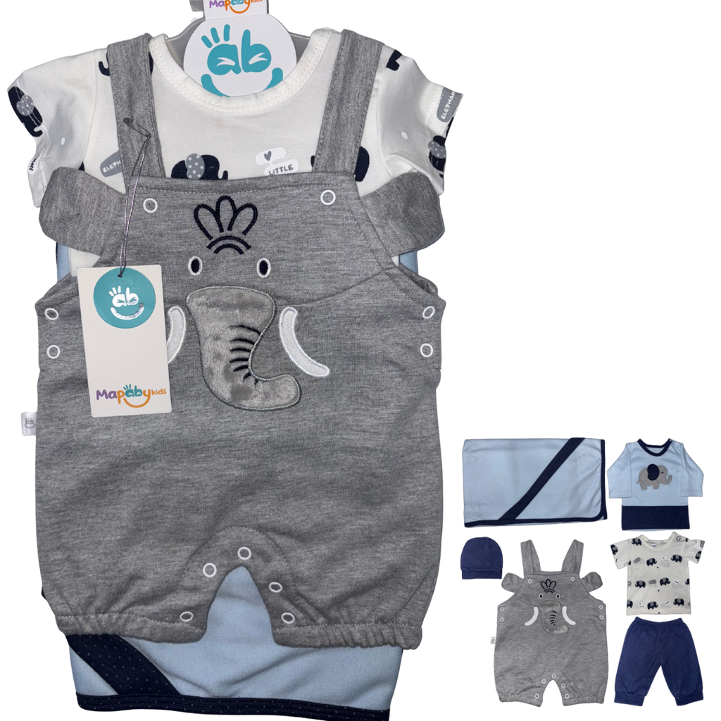 R7028 Primer Día Elefante (Línea Premium) Gris/Azul Talla:Única