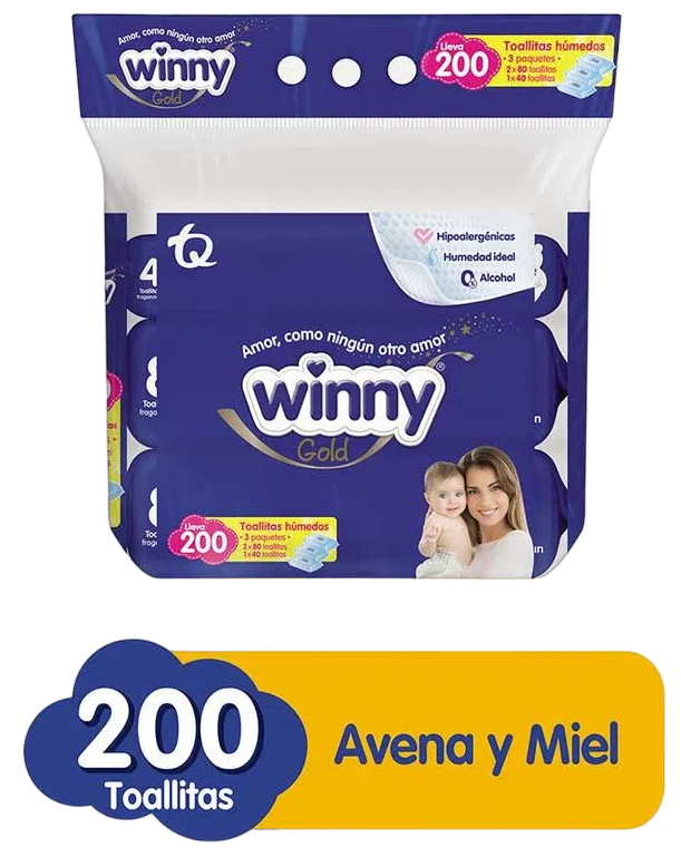 Humedos Winny Avena y Miel *200 (80+80+40)