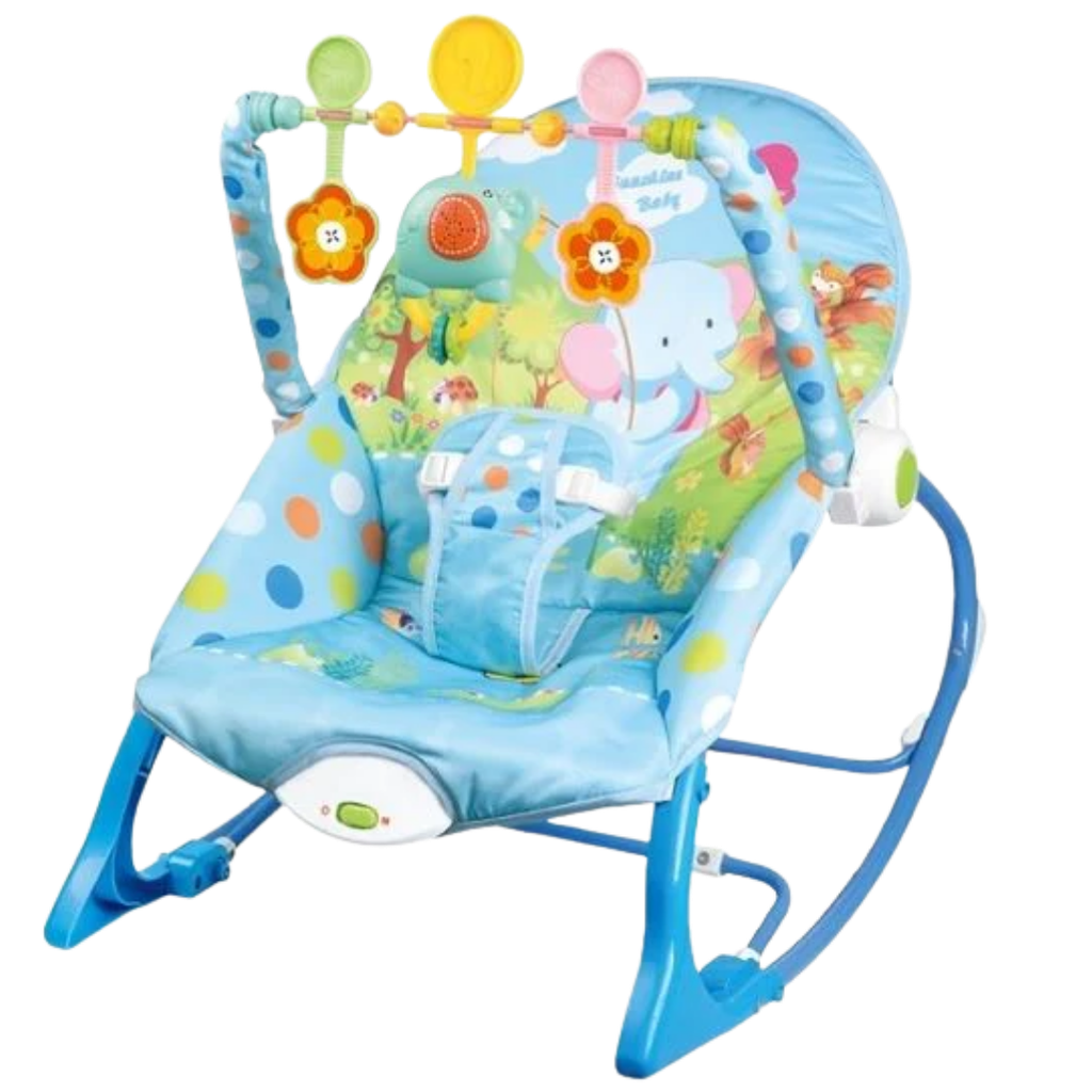 ACC Silla Mecedora Vibradora Musical Azul 68152 Elefante