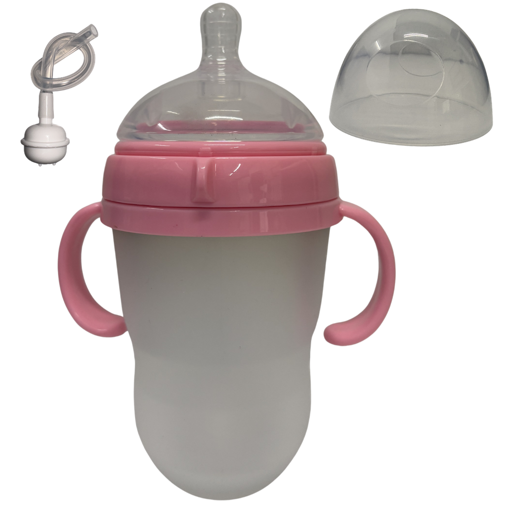 ACC Tetero de Silicona Valvula Antireflujo 2374 8onz Con Asas Rosado