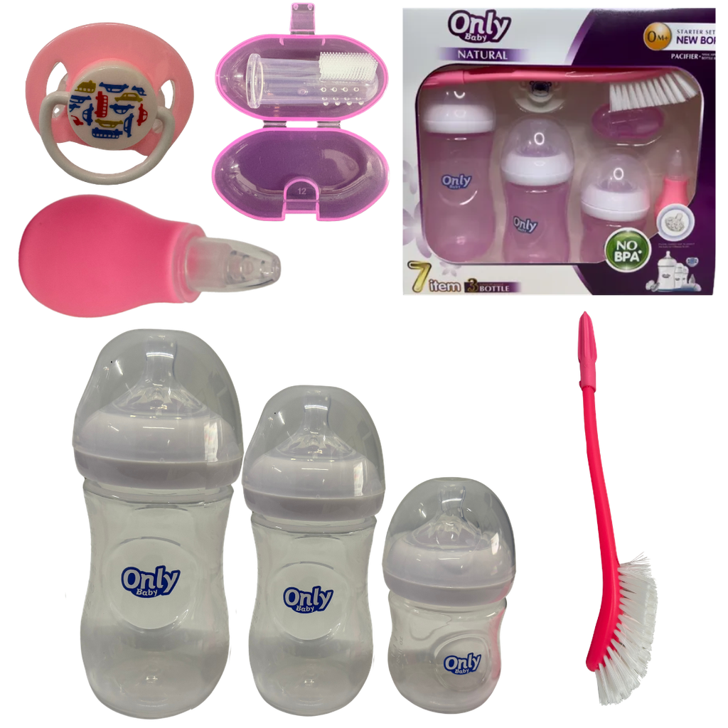 ACC Set Teteros Only x7 Piezas A10 Transparente/Rosado