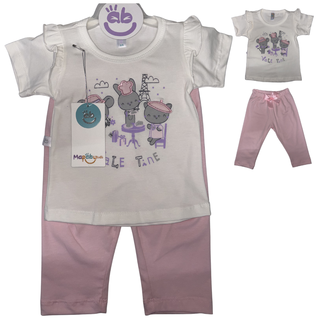R8003 Pijama Ratona (Línea Premium)  Niña Rosado Talla: 6-9