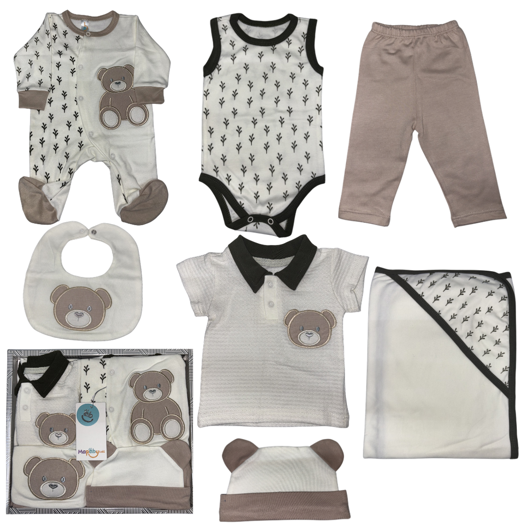 R7097 Primer Día Niño Oso Bordado (Línea Premium) Verde Talla:Única