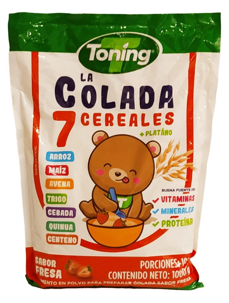 Colada Toning 7 Cereales Fresa 1000g