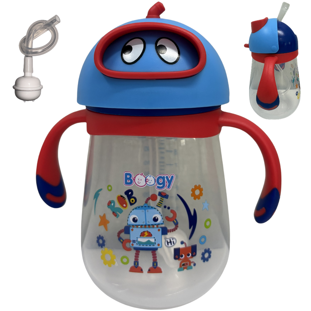 ACC Vaso Pitillo 21464 10onz Con Valvula Anticolico Robot Azul