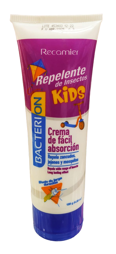 Repelente Bacterion Recamier Kids Crema 120g +12 meses