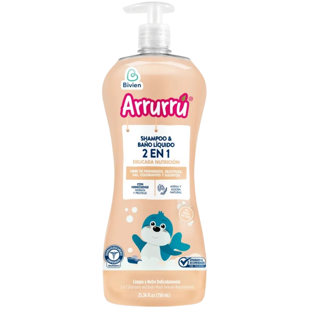 [172] Shampoo Arruru 2 en 1 Delicada Nutrición Avena y Jojoba 750ml