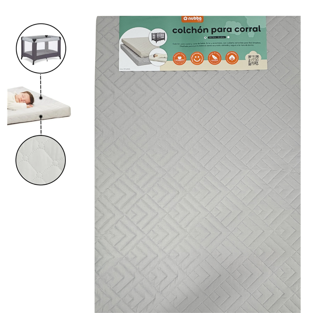 ACC Colchon Corral Acolchado 5314 Gris 100x70x5cm