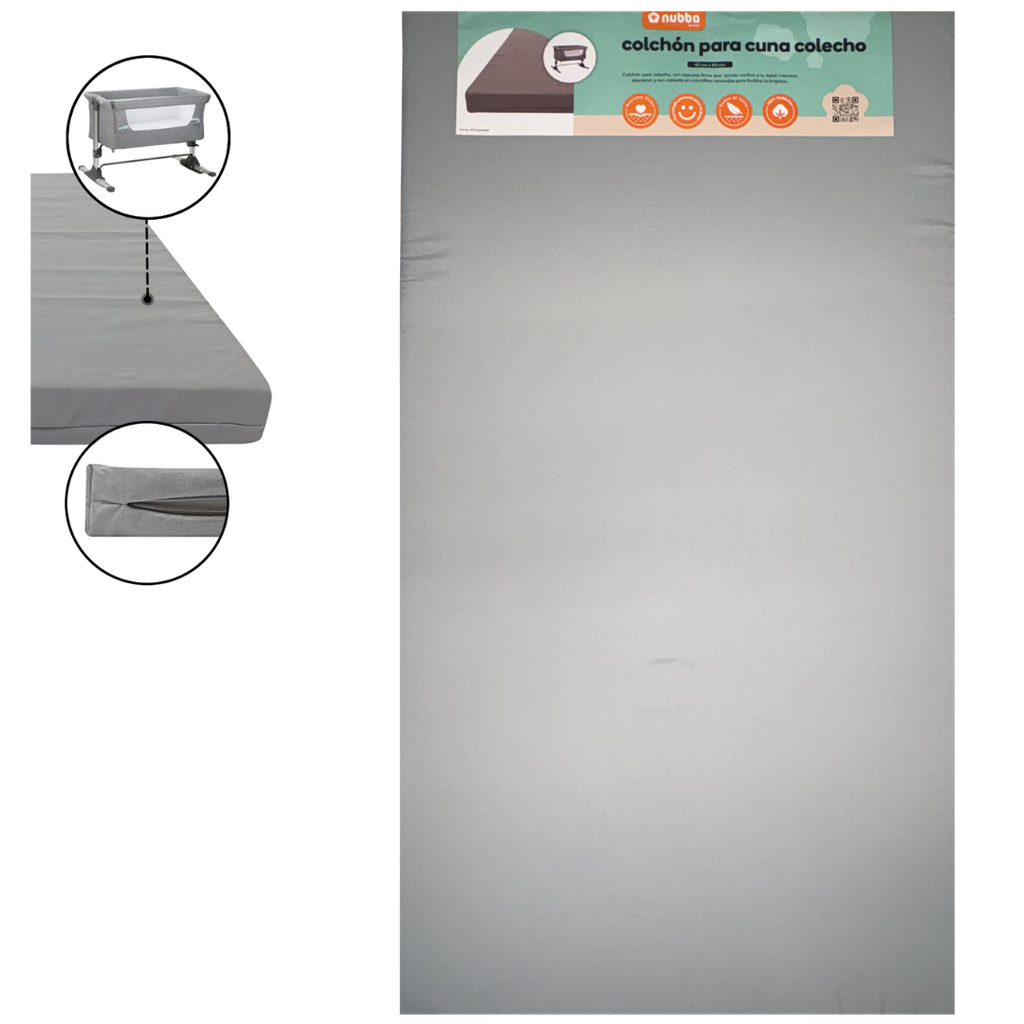 [5161] ACC Colchon Cuna Colecho 214 Gris 80x45x5cm