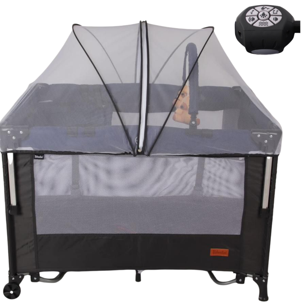 [5103] ACC Corral Colecho Mecedora Musical MONZA1 Azul 102x73x70cm