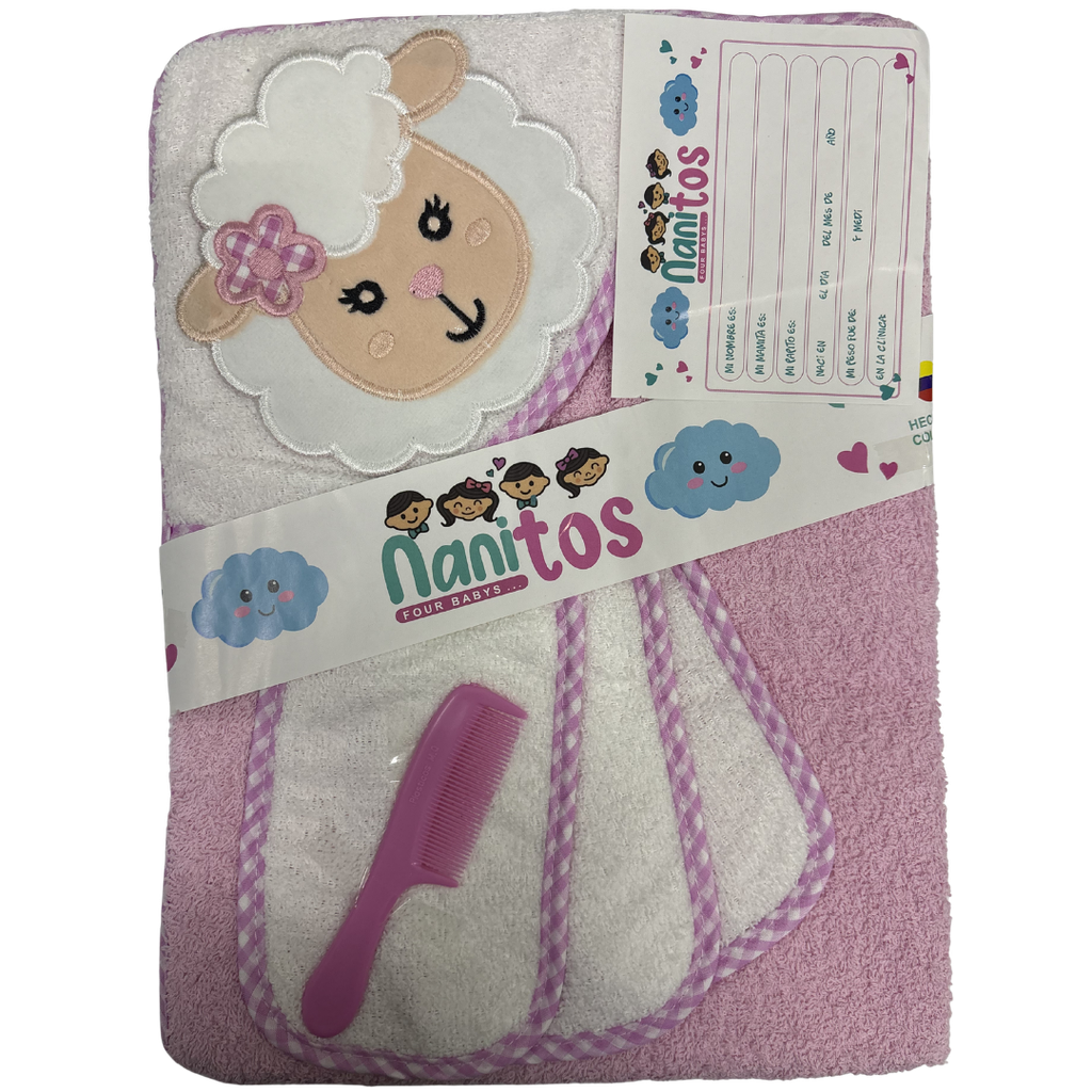 [5132] ACC Toalla DN Doble Secado x5 Piezas 76x76cm Oveja Rosada