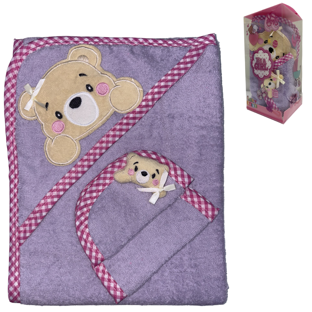 ACC Toalla DN VICTORIA x3 Piezas 76x76cm Oso Lila