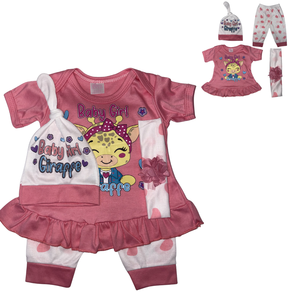 [5027] R-ecu Conjunto Malla x4 Jirafa Colores Surtidos Talla: Unica Niña