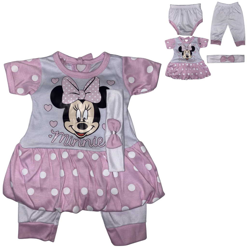 [5028] R-ecu Conjunto Malla x4 Minnie Colores Surtidos Talla: Unica Niña