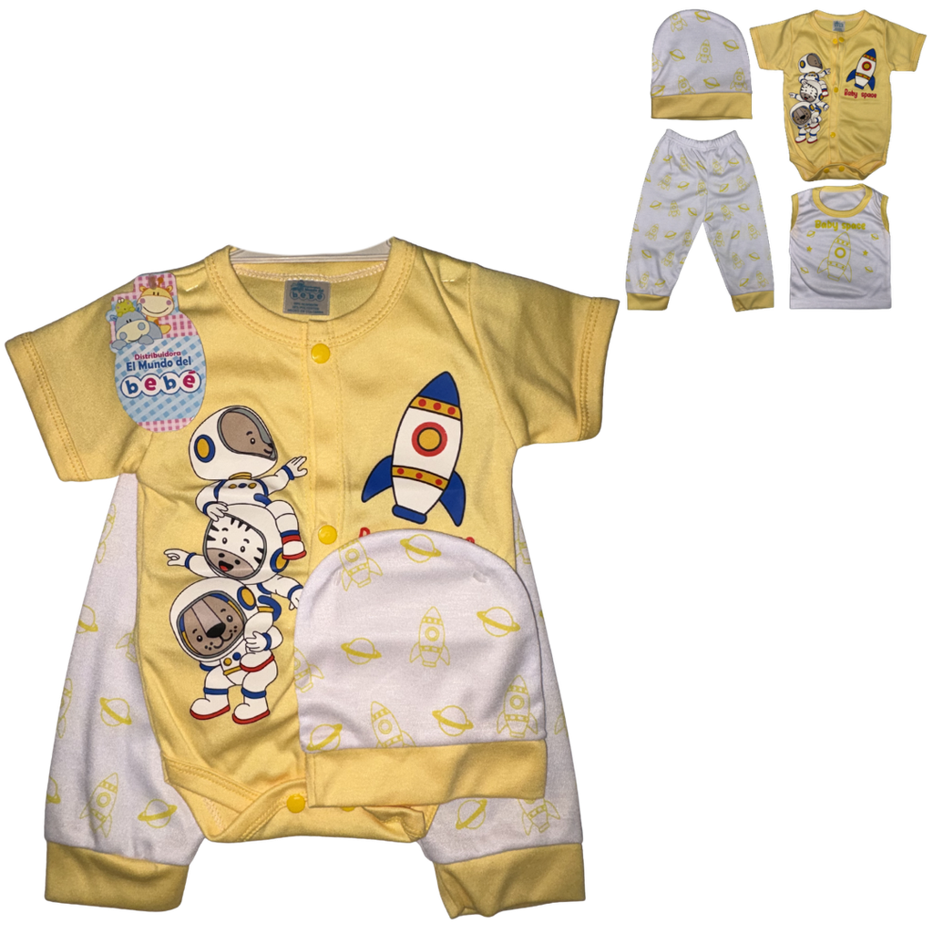 [5030] R-ecu Conjunto Malla x4 Space Colores Surtidos Talla: Unica Niño