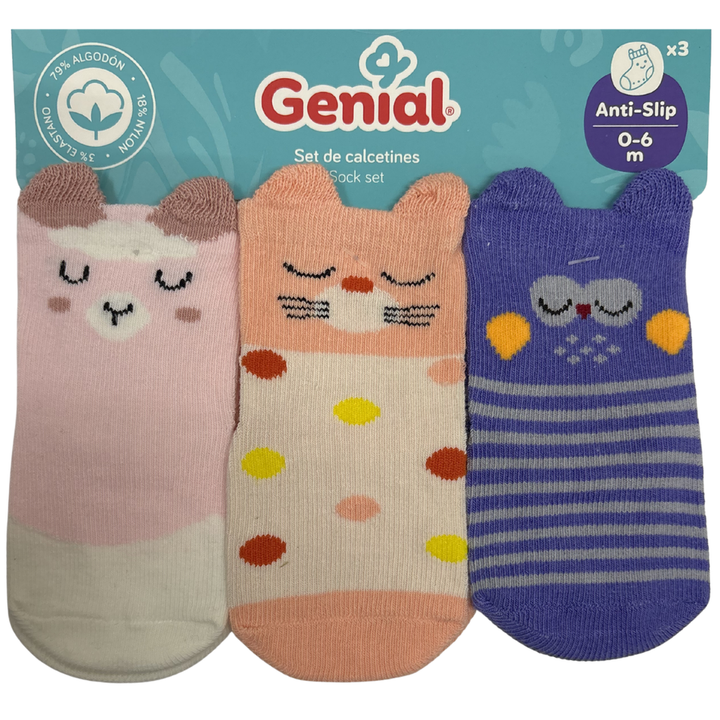ACC Medias x3 Und. 0-6 Meses GNSK03NS Niña