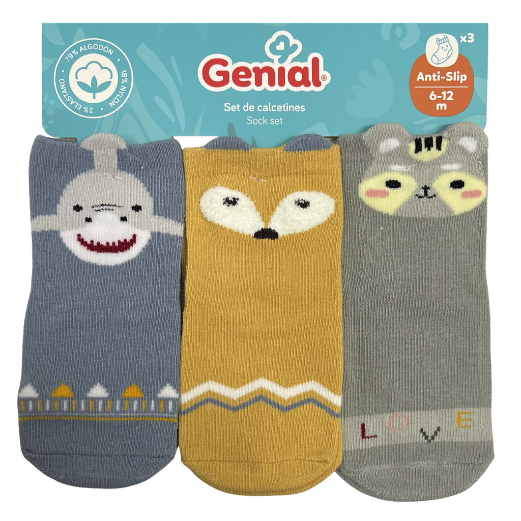 ACC Medias x3 Und. 6-12 Meses GNSK03NS Niño