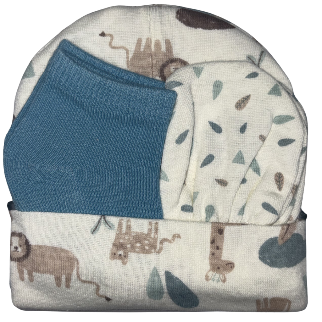 ACC Set Media + Manopla + 2 Gorros A78071 Beige/Azul