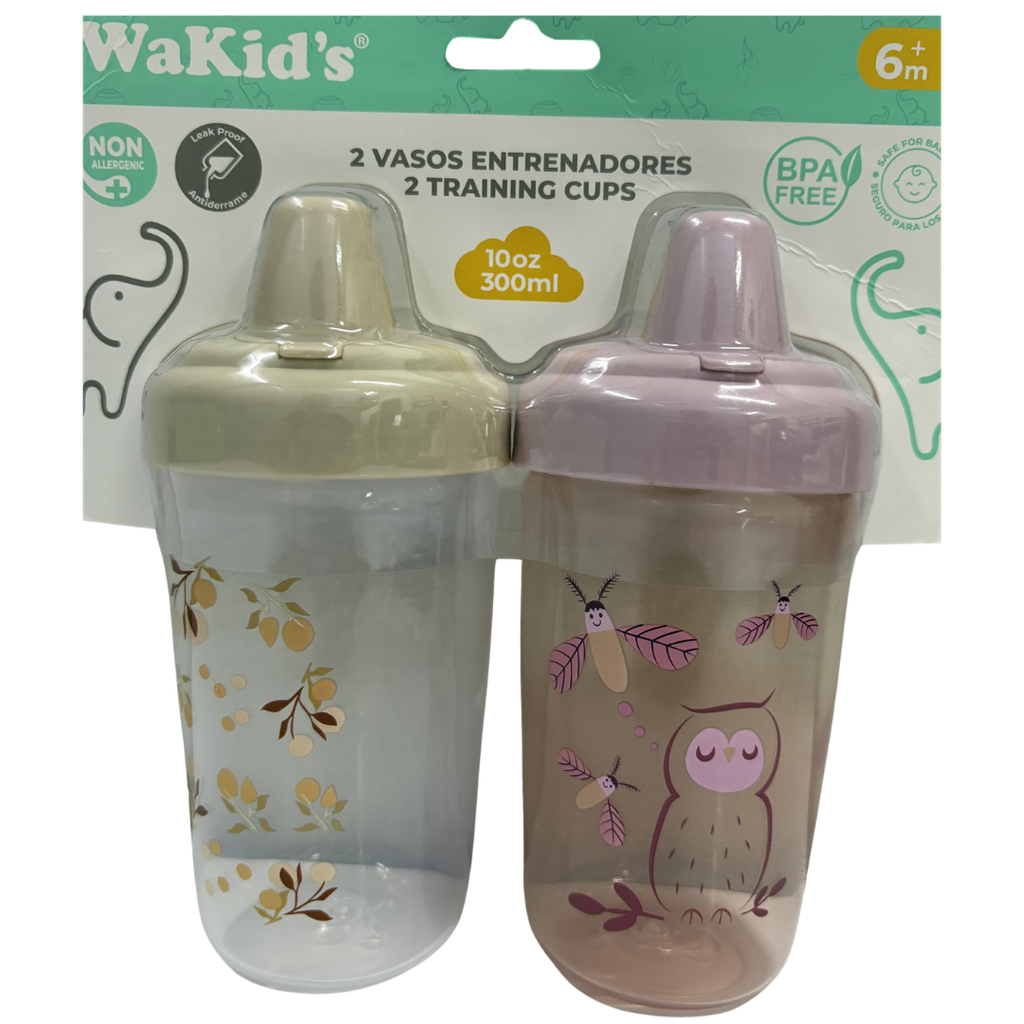 ACC Vaso Boquilla Antiderrame 77927 10onz Beige-Rosado x2 Unid
