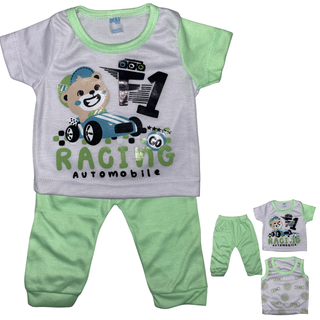 R0460 Conjunto x3 Piezas Eco Oso/Carro Colores Surtidos Niño