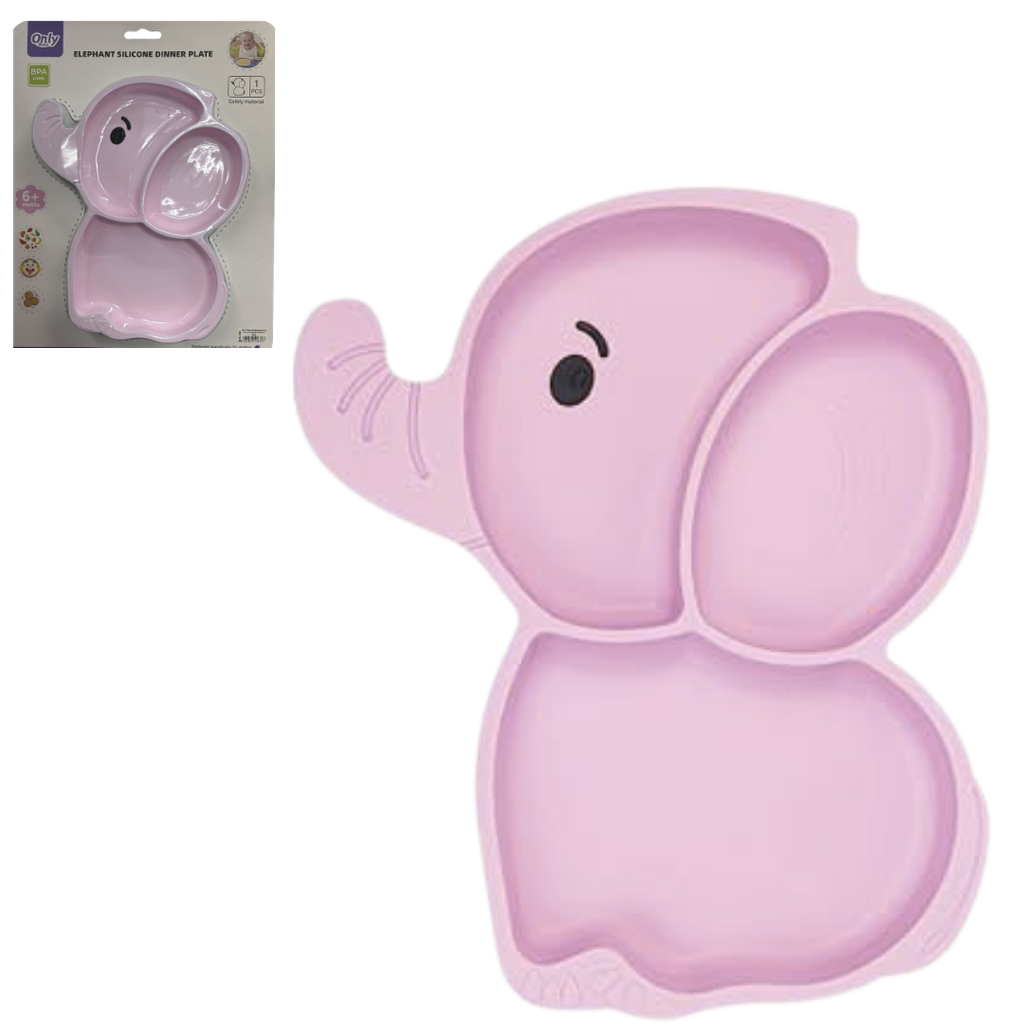 ACC Plato Antideslizante de Silicona 202444 Elefante Rosado